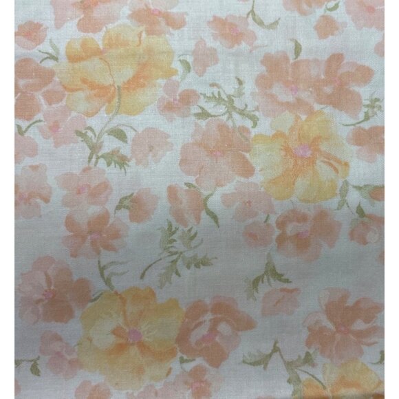 Vtg Floral Pastel Cotton Fabric 44x140" 3.9 Yards Yellow Pink Peter Pan Fabrics - Picture 7 of 8